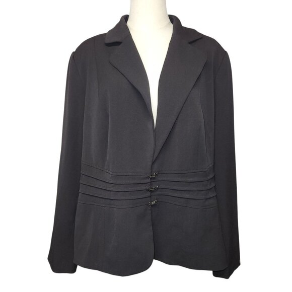 Lane Bryant Size 20 Black Blazer with Rhinestone Clasps - Picture 1 of 8